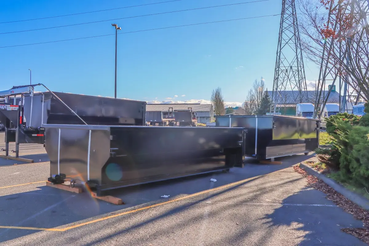 Roll-off dumpster ready for waste disposal at job site for Cleanout Dumpster Rental in Scottsburg